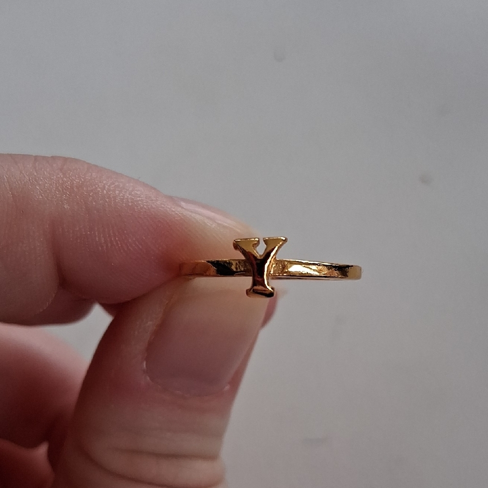 Gold Letter Y Gorjana Ring - Women Jewelry